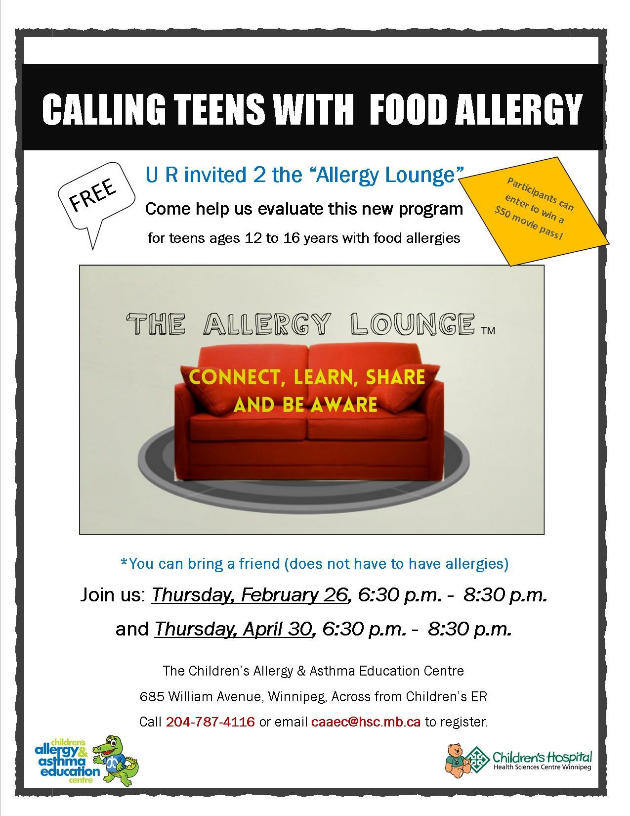 Allergy Lounge Launch Poster 2015